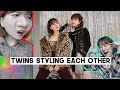 🎄Twins Styling Each Other for Christmas Winter Outfits Challenge | CHARLES & KEITH x Q2HAN