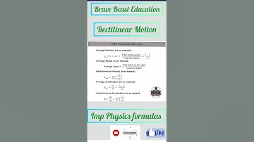 Rectilinear motion physics imp formulas