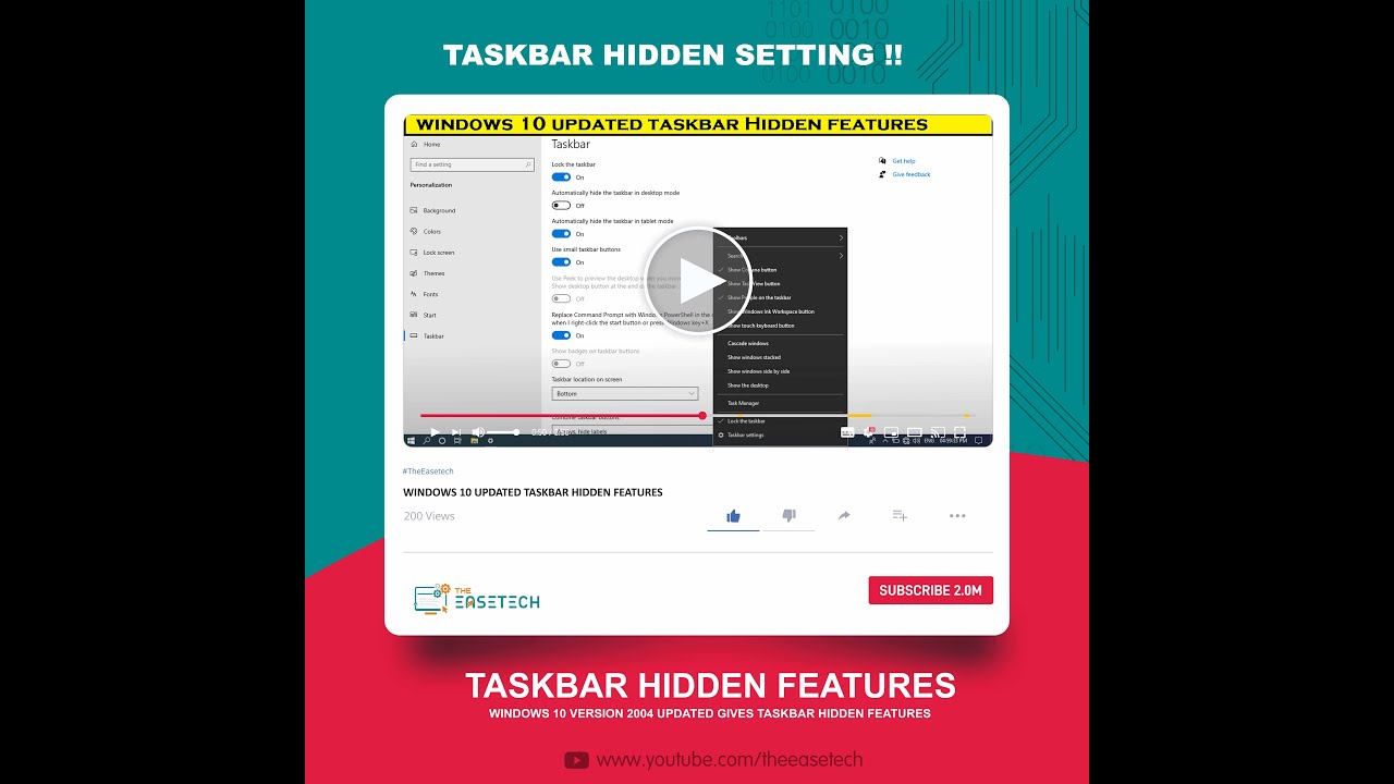 WINDOWS 10 UPDATED HIDDEN TASKBAR FEATURES - YouTube