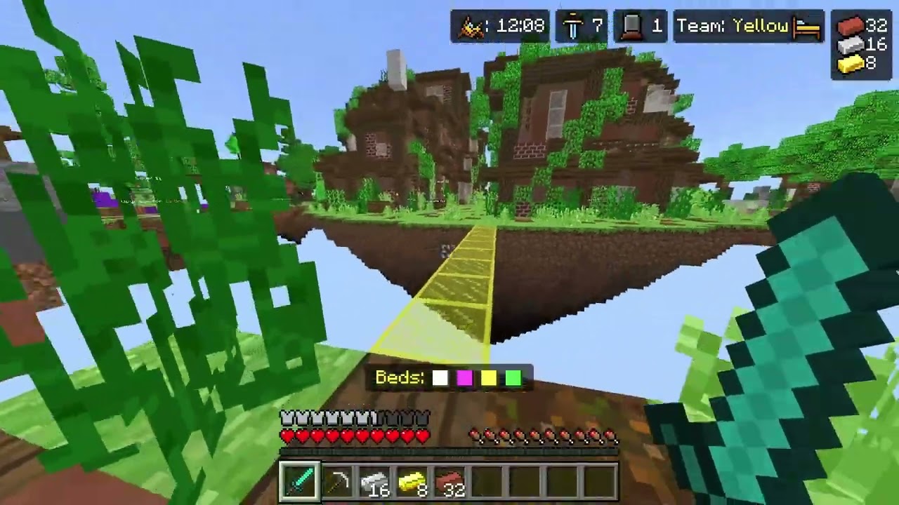 Minecraft lifeboat bedwars background gameplay // classic textures