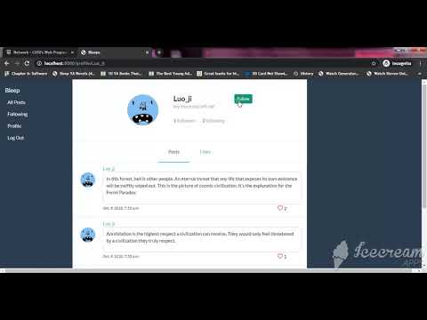 CS50 Web Project 4 (Network)