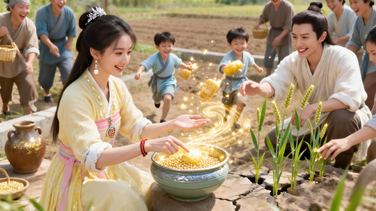 【全集】💥穿越饑荒年成苦命農女！羅蔓掌聚寶盆無限生糧，鬥惡徒懲奸商，救皇帝育麥種最終嫁裕王世子⚡
