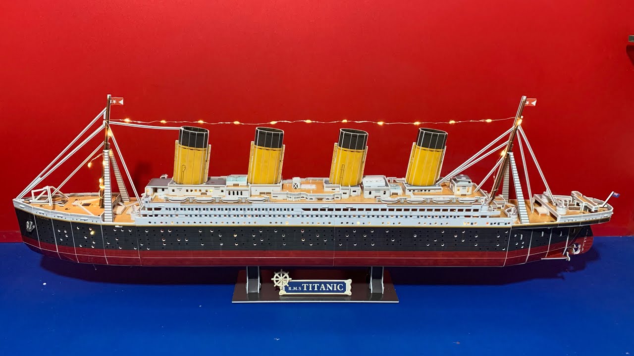 DIY Craft Instruction 3D Puzzle Cubicfun Titanic with LED 266Pcs - YouTube
