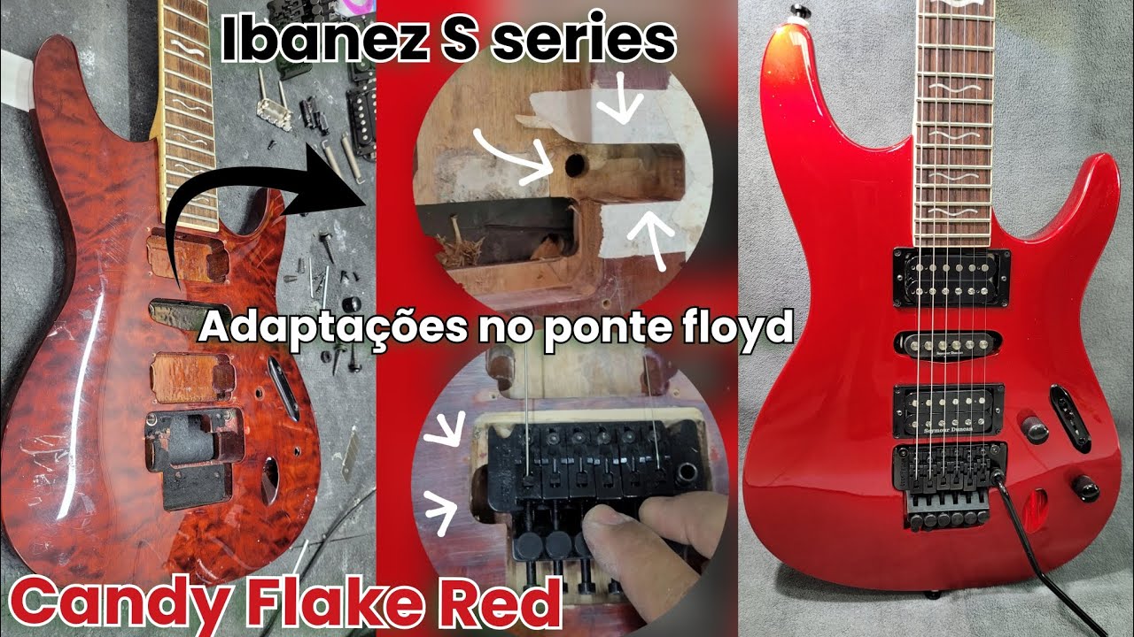 Ibanez S series - Candy Flake Red Transformation/Paint - YouTube