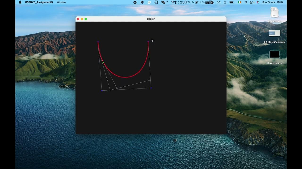 Bezier Curve Implementation in OpenGL - YouTube