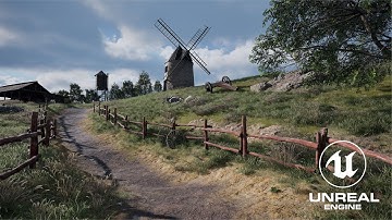 Grass Land Windmill Unreal Engine 5