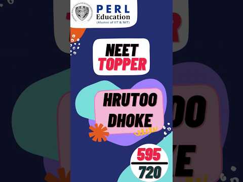 Perl Education 2023 NEET Toppers🔥. Hrutoo Dhoke | Listen to her schedule for NEET Preparation.