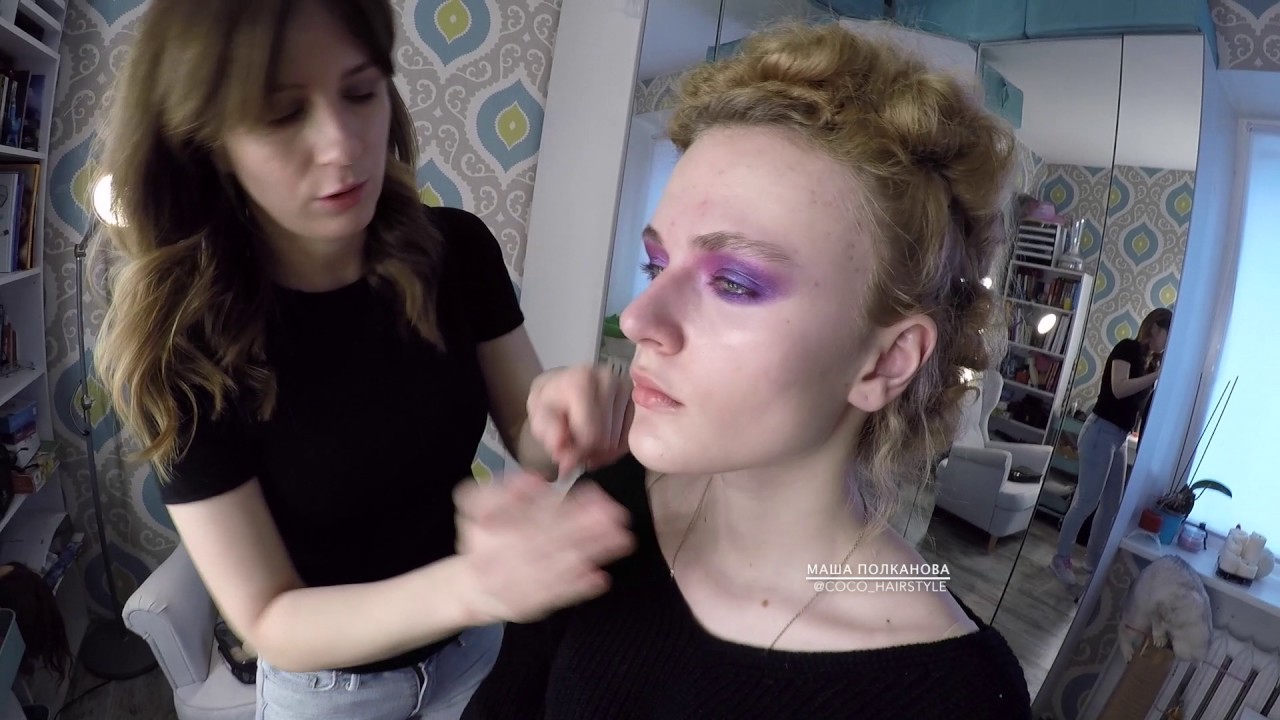 Girl psycho during makeup. Торопова свадебный визажист Маша.