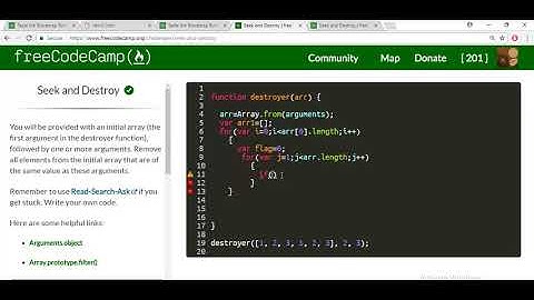 seek and destroy freecodecamp