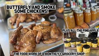 Butterfly a Chicken for smoking, Pineapple pieces & syrup for the ninja slushie - Off Grid Australia