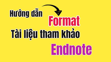 Hướng dẫn format tài liệu tham khảo Endnote | TS.BS.Vũ Duy Kiên