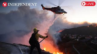 Live: Aerial view of California wildfires as blaze continues to rage