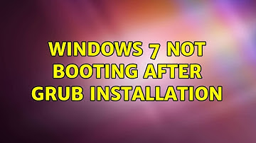 Windows 7 not booting after GRUB installation