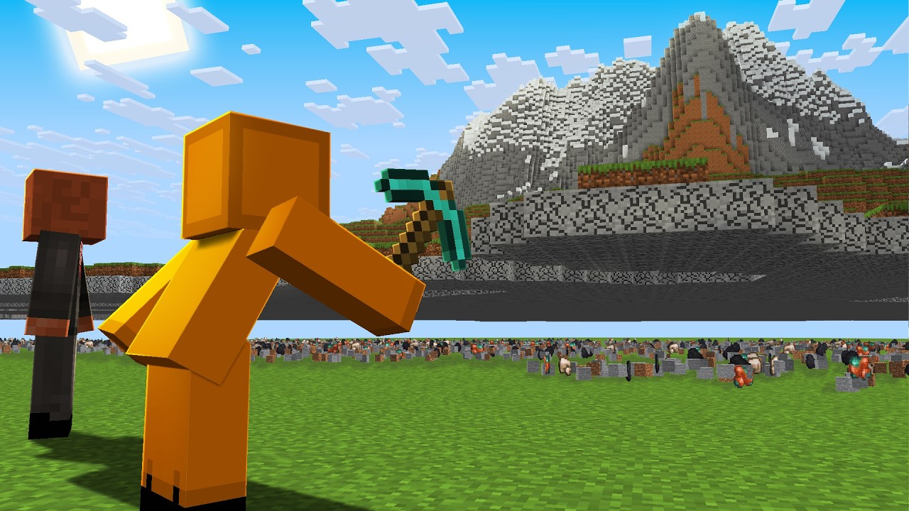 MINECRAFT aber jeder Block ZERSTÖRT die GANZE EBENE!...
