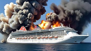 1 minute ago! A luxury cruise ship carrying 700 Korean soldiers to Ukraine exploded in the Black Sea