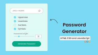 Password Generator in HTML CSS & JavaScript | Doxa Dev