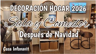 NUEVA DECORACION HOGAR 🏡 SALA Y COMEDOR DESPUES DE NAVIDAD 🏡 CASA PEQUEÑA