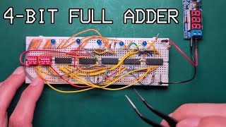 Inspired by Ben Eater: 4-Bit Full Adder on a Breadboard