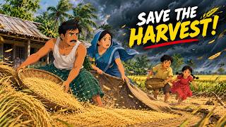 The Storm That Almost Destroyed Their Rice Harvest 🌾 | 2000s Ghibli village story | Full HD