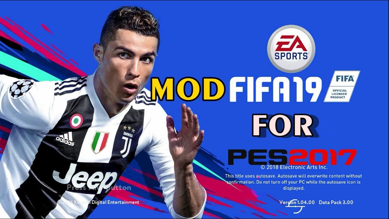 FIFA 19 Mod For PES 2017 (Faces, Turf, Gameplay, Menu)