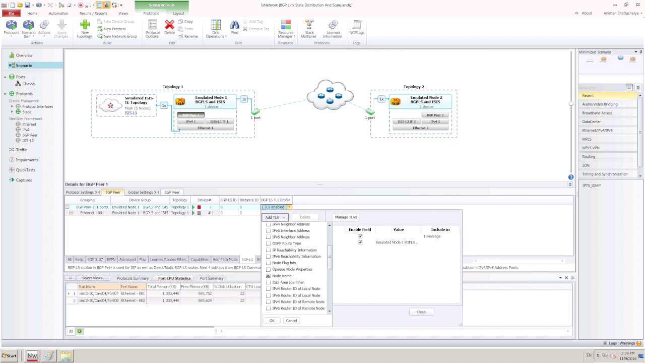 Product demo - Validation of BGP LS Speaker and RR Capability breaking point firestorm
