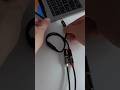 Pluging USB-C to RCA DAC adapter with Stereo cable attached into type C port Apple MacBook #shorts