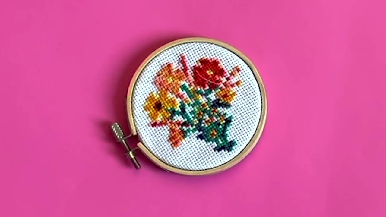 【CPGN STUDIO】25SS★ Flower Stitch Embroidery Short Sleeve Mini Cross Stitch Embroidery Kit Flamingo & Flowers (GG244