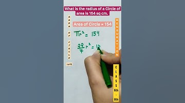 What is the Radius of a circle of area is 154 sq cm|Mensuration|Class 6th-8th|Maths #mathsshorts
