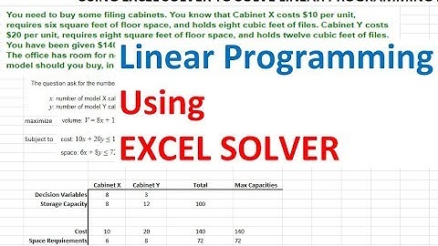 Linear Programming Excel Solver