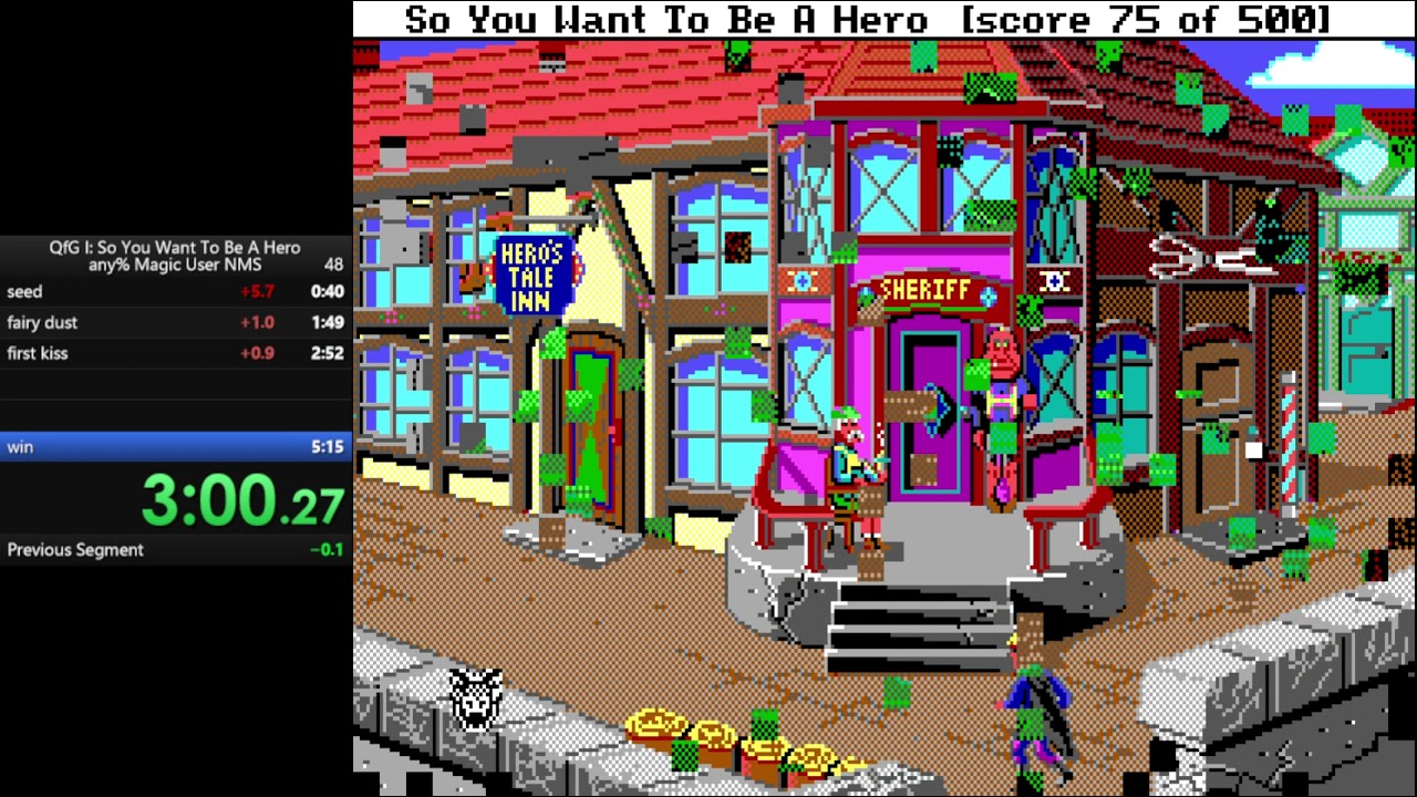 Quest for Glory 1 EGA speedrun: pure magic user any% NMS 