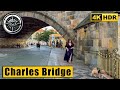 Prague Walking Tour Of Charles Bridge Czech Republic 4K HDR ASMR