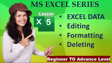 Data entering, Editing, Formatting and Deleting ll Microsoft Excel Series