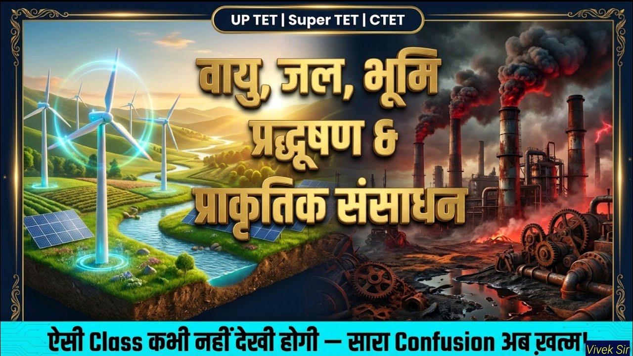 वायु जल भूमि प्रदूषण 🌍🔥 | प्राकृतिक संसाधन Complete Revision | UPTET Super TET 2026
