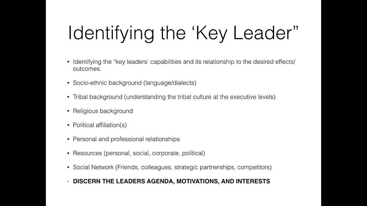 Key Leader Engagement - YouTube