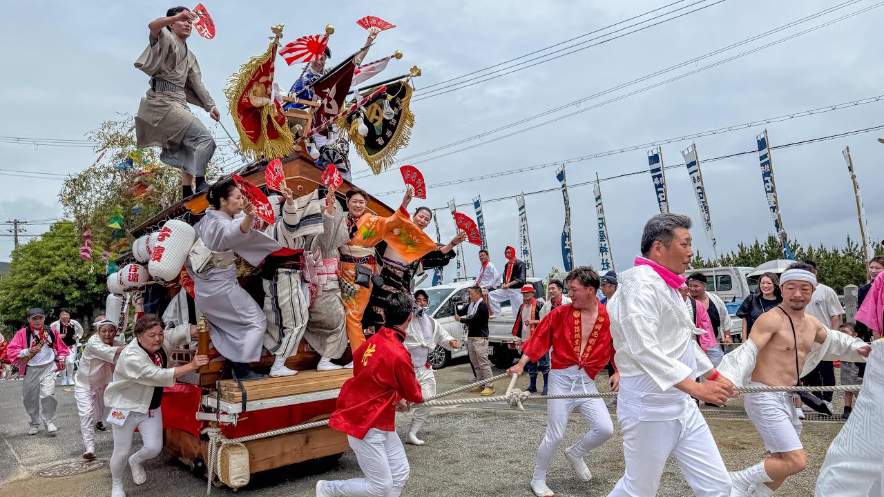 R7.5.10 淡路島 岩屋春祭り 宵宮 片浜 石屋神社引っ込み だんじり巡行 2025/05/10(土)
