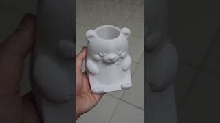 The Cutest 3D Printed Bear Desk Organizer Ever! 🧸 (STL Link Included #3dmodel #Phone Stand