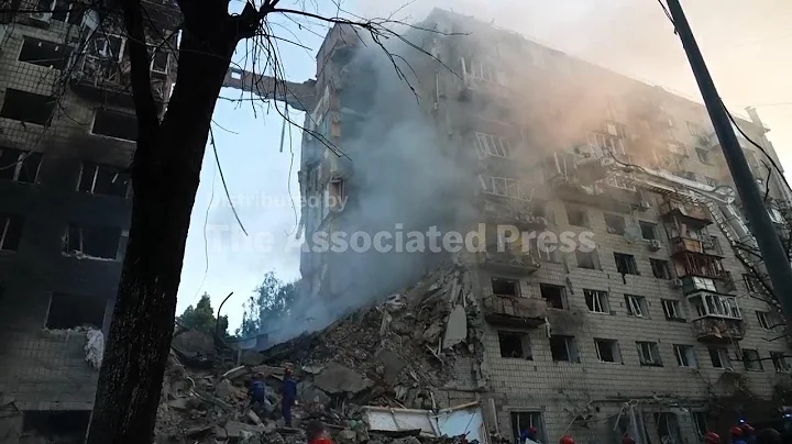 Scenes of devastation as residential buildings hit during deadly Russian attack on Ukraine capital