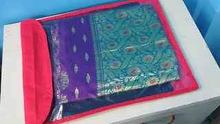 DIY Saree Organizer/Cover from Shopping Bags - Saree Organization Idea