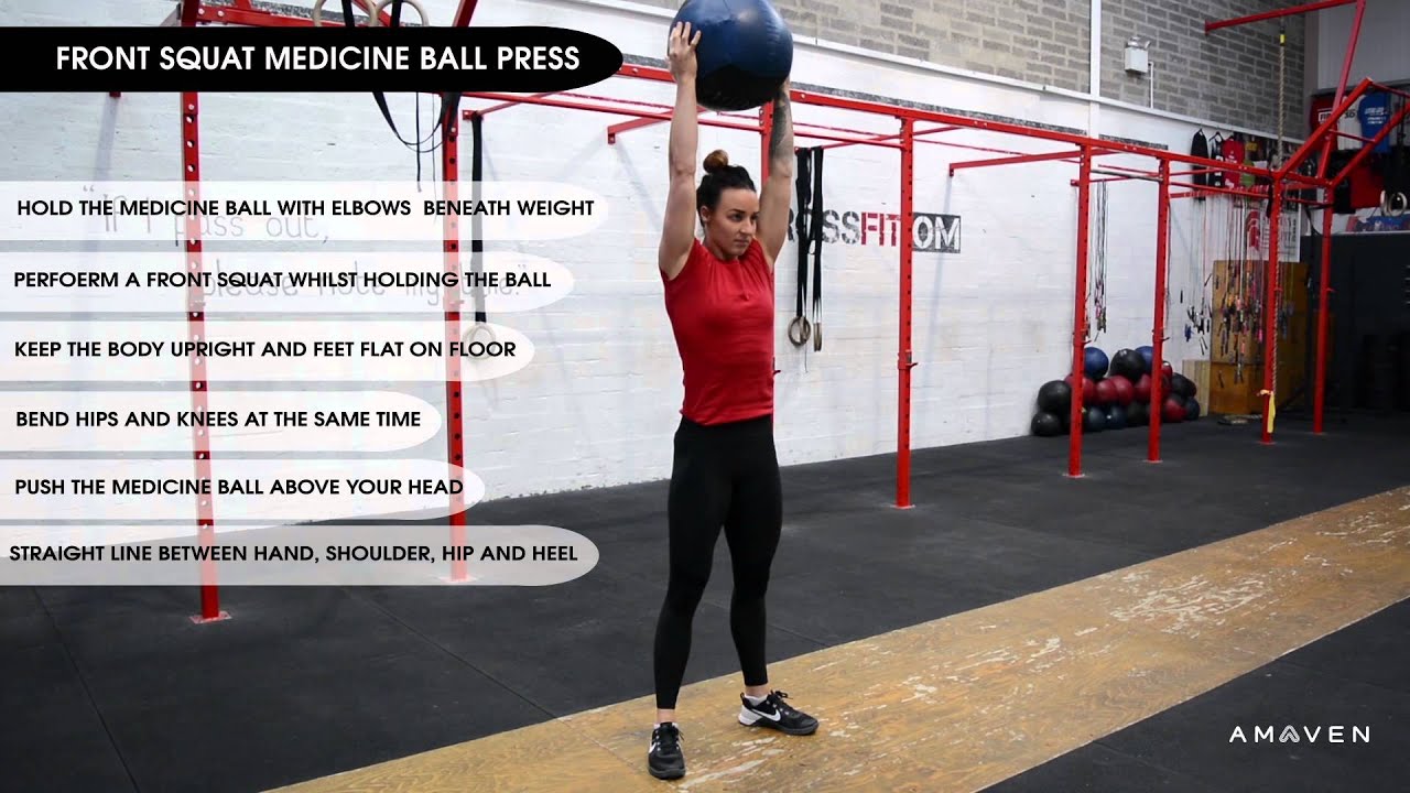 Front Squat Medicine Ball Press YouTube