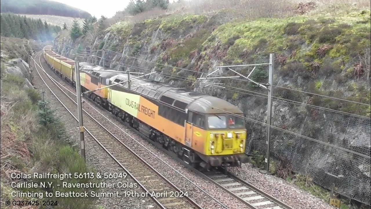 Double Class 56's up Beattock & Intermodals at Gain Road 19/04/24