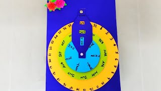 DIY Date-Month-Day set wheel Calendar Easy Desk Calendar Making step by step / DIY calender