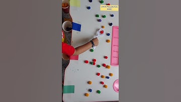 Easy Color Sorting Activity for Kids | Fun Pom-Pom Sorting with Cups #colors #kidsactivities #shorts