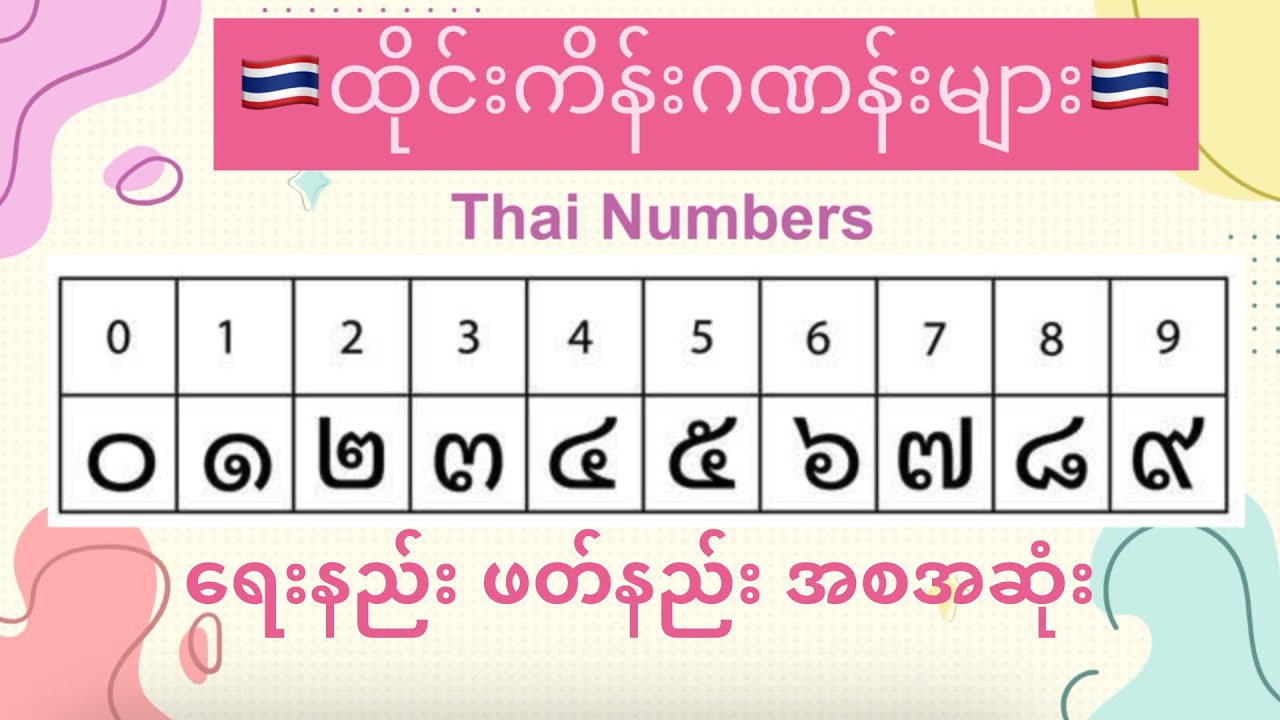 ထိုင်းကိန်းဂဏန်းများရေးနည်းဖတ်နည်း How to write and read Thai numbers