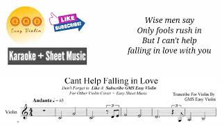 [Karaoke] Can't Help Falling In Love With You - Elvis Presley [ Karaoke   Sheet Music ]