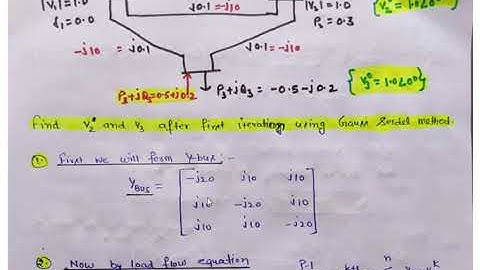 Numerical on Gauss seidel method of load flow