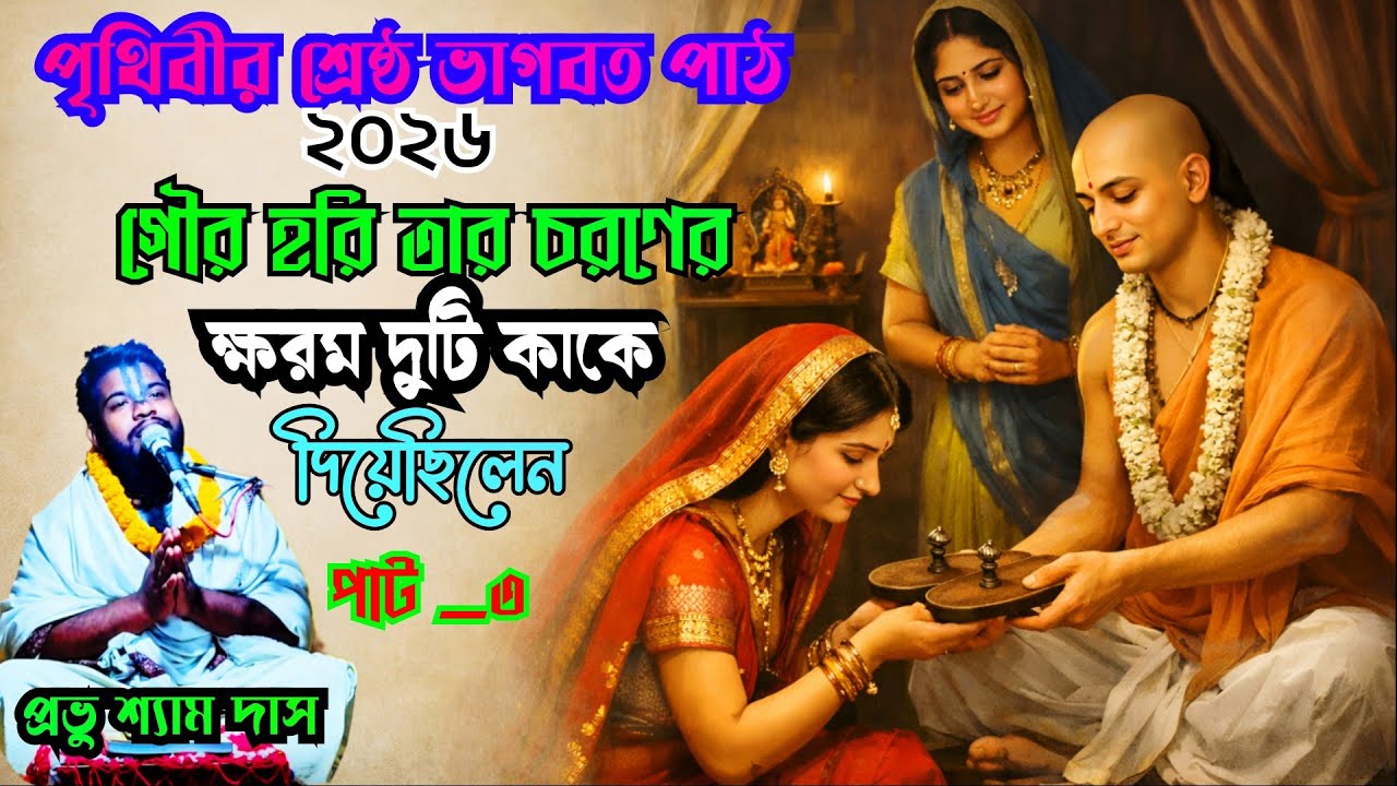 পৃথিবীর শ্রেষ্ঠ ভাগবত পাঠ, ভাগবত পাঠ ৩, গৌর হরি তার চরণের ক্ষরণ দুটি কাকে দিয়েছিলেন,প্রভু শ্যাম দাস