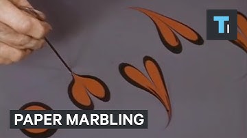 This 1970s technique used to marble paper is mesmerizing
