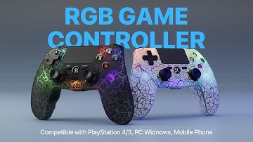 ISHAKO Wireless Controller for PS4/PC/Smartphone, RGB Lighting #ps4 #blackmyth #gaming