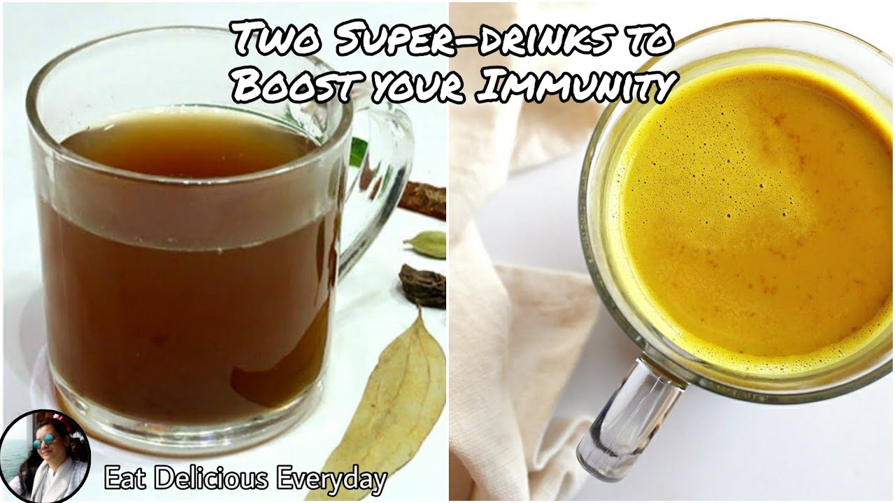 Immunity Boosting Drink Two Ways | Delicious Superdrinks For Strong Immunity|Golden Milk,Kadha Binod