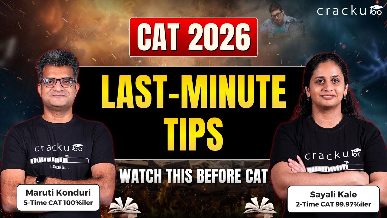 CAT 2026 Last-Minute Tips | Must-Know Exam-Day Strategy by Maruti Sir ...
